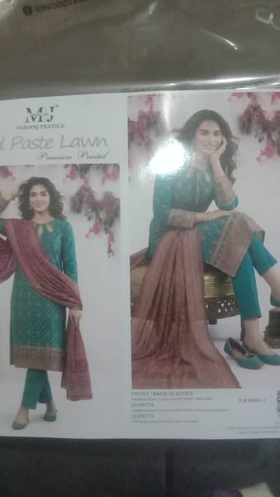 MJ Farooq Textile Gold Paste Lawn –Premium Printed 3pc Unstitched Suit