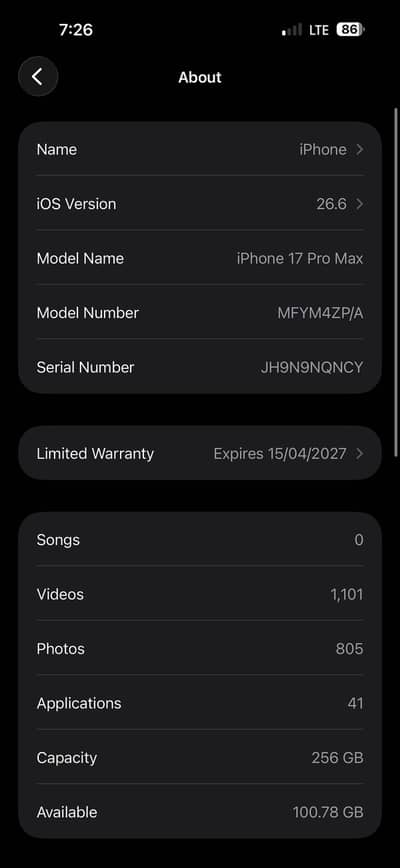 Apple iPhone 17 Pro Max non pta not jv