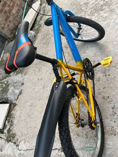 premium boys bicycle in blue and yellow colour