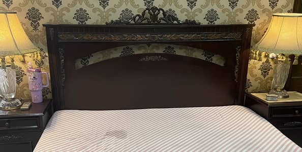 Bed for sale with 2 side tables solid wood