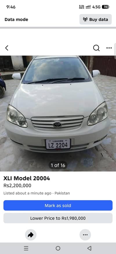 Toyota Corolla XLI 2004
