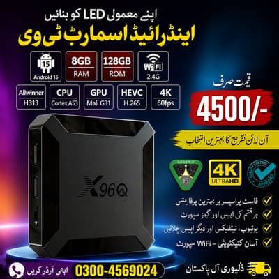 Smart Box X96q android tv box 8gb+128gb with 5000 free tv channels