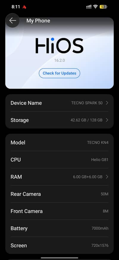 Tecno spark 50