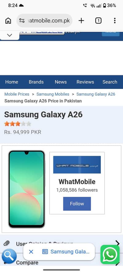 Samsung Mobile A26 5G  8/256
