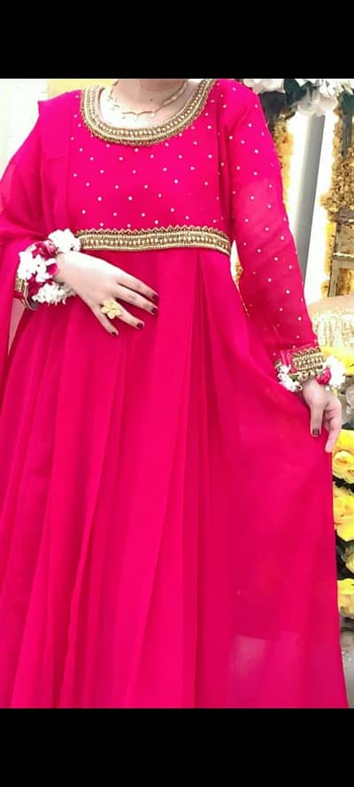 Hot Pink 3pc Embroidered Maxi - Size Small - 1 Time Used