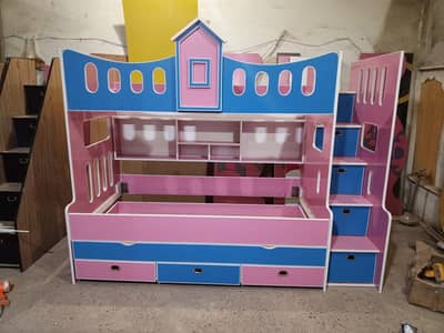 Bunk bed | Kid wooden bunker bed | Baby bed | Double bed  Kids Bed