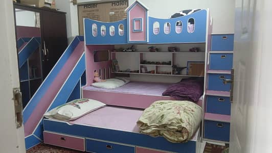 Bunk bed | Kid wooden bunker bed | Baby bed | Double bed  Kids Bed