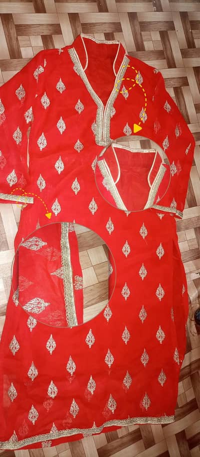 Red Shalwar Kameez for Girls