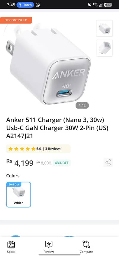 Anker nano3 30w superfast charger