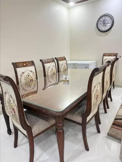 Eight chairs dining table