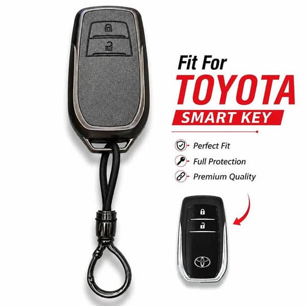 Toyota Revo Hilux Premium TPU Key Cover with Metal Key Chain | Smart Key Protector