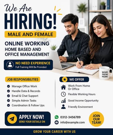 ONLINE WORK AND PART TIME WORK AVAILABLE FOR MALES AND FEMALES STAFF