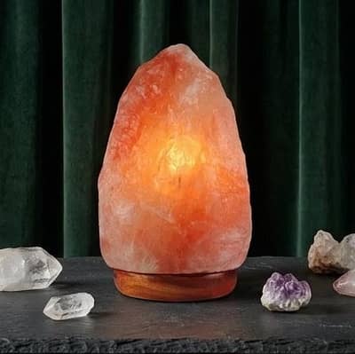 Original Himalayan Pink Salt Lamp with Wooden Base