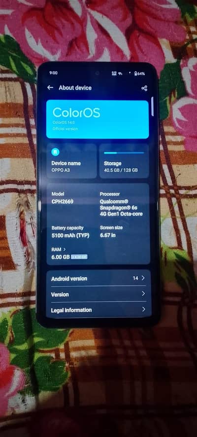 OPPO A3  – Excellent Condition – 6/128GB