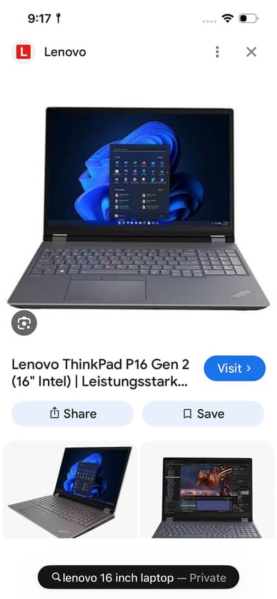 Lenevo 16 inch lcd