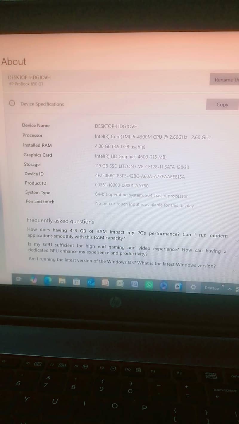 HP corei5vpro 6