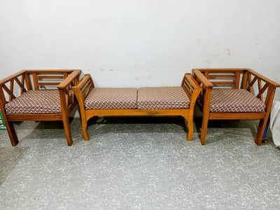 Classic Wooden Sofa Set with Centre Table – Complete Set