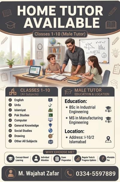 Best Home Tutor now in your area. . .