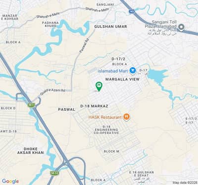 1 Kanal (60*90 In Block K ) Residential Plot For Sale In Engineers Co-Operative Housing Society ECHS D-18 Islamabad.
