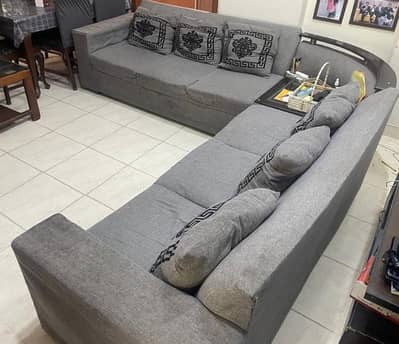 L-Shaped Fabric Sofa – Ideal for TV Lounge or Large Sitting Area