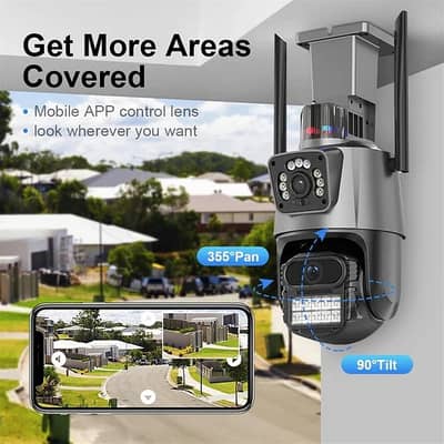 V380 Dual Screen Dome PTZ WIFI Dual Lens IR Color Night Vision Outdoor
