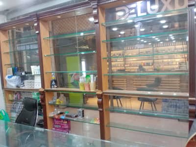 Glass shelves 12mm, Counter, Cash Counter, chair