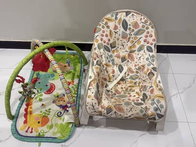 Fisher price Play-mat and bouncer- excellent condition, no damage