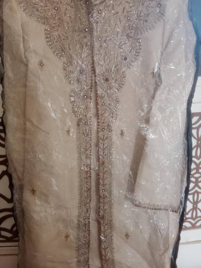 sherwani, pent tie, waistkot, ( free elegant kameez )