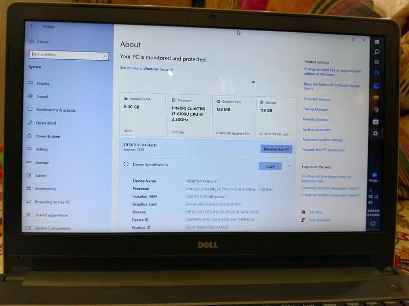Dell laptop 8