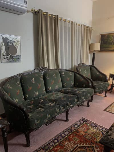 Vintage 5-Seater Sofa Set - Solid Wood