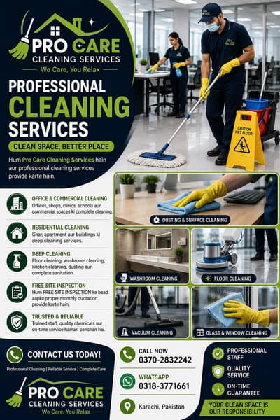 Professional Cleaning Services – Pro Care Karachi