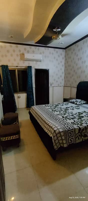 5 Marla just new 2 beds full furnished Lower portion for rent fridge oven Ac Led sofa beds etc All pix r real