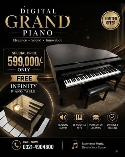 Digital Grand Piano available with free infinity table
