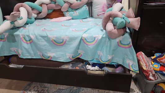 Bed side baby cot and drawer