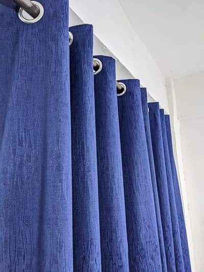 Premium Royal Blue Eyelet Curtains - High Quality Fabric