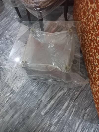 2 glass tables