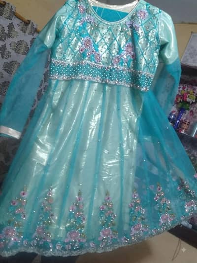 Beautiful Teal Blue/Sea Green Maxi/Long Frock for sale