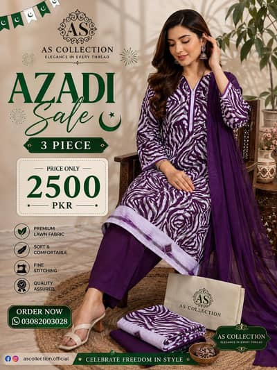 3 piece unstitched dress