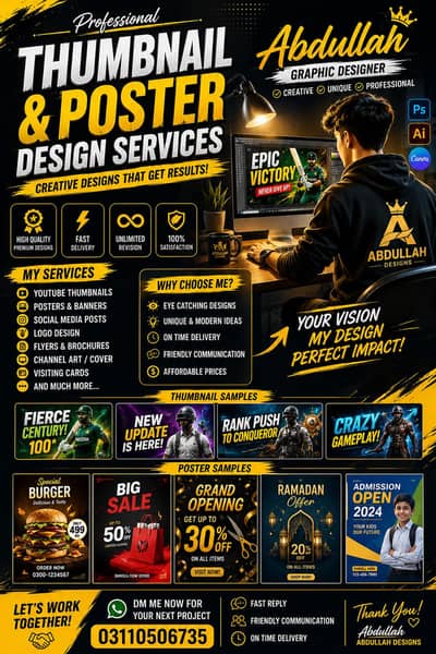 Graphic design for posters banners and thumbnail