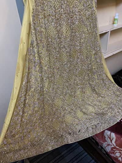 Golden color heavy bridal maxi