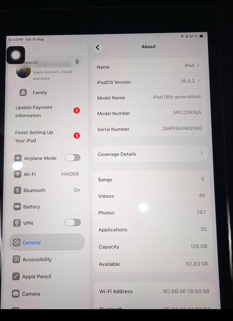Ipad 8 generation 128gb 4
