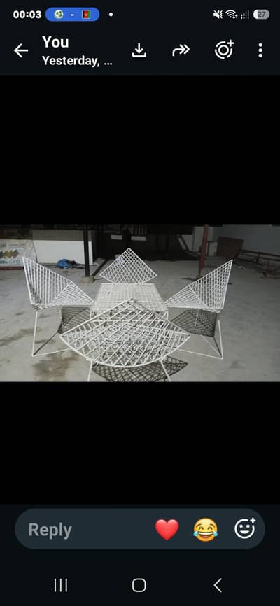 garden chairs with table