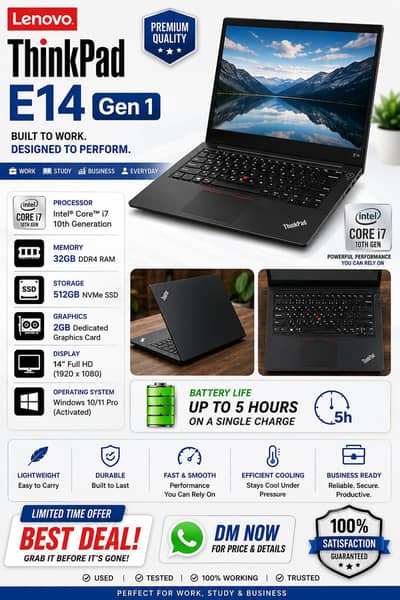 Lenovo E14 Gen1 i7 10th Generation