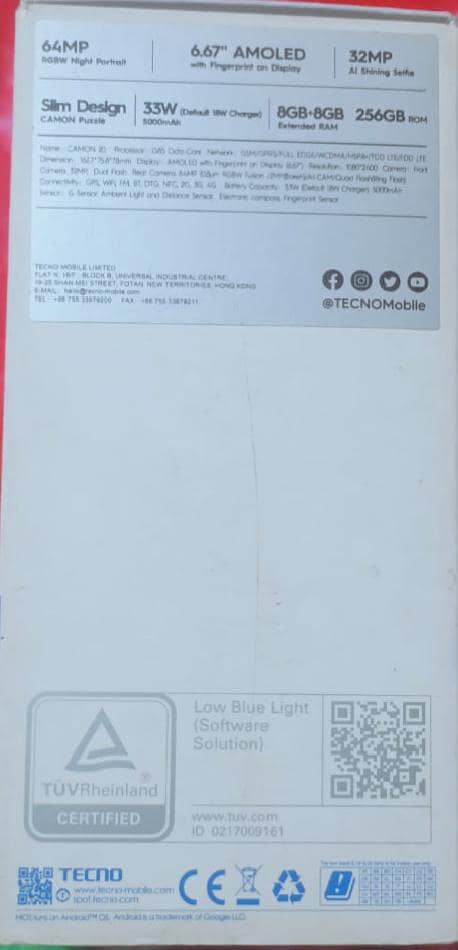 Tecno CAMON 20 1