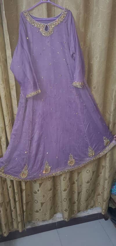 2 pcs pink chiffon maxi long with chiffon chan booti dupata