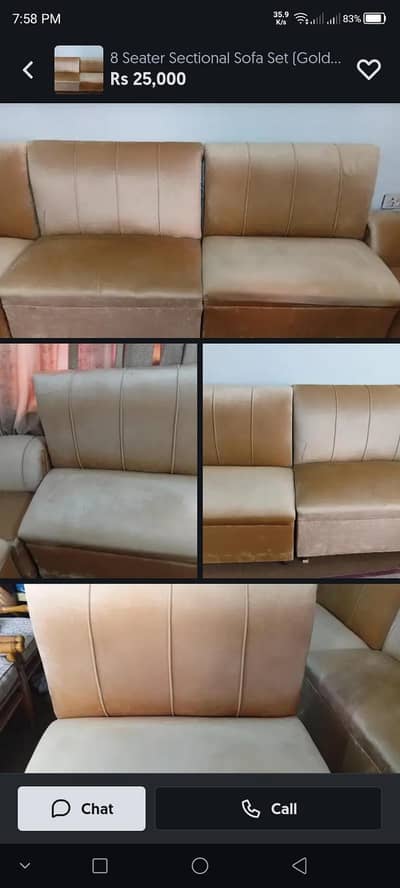 4 pieca with corner piece||8 seater velvit sofa set