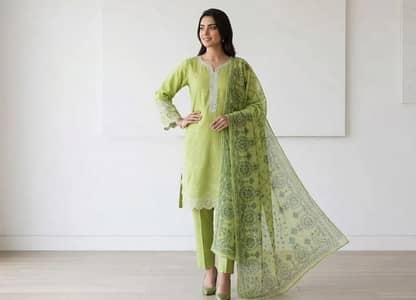 Cotton Lawn Embroidered 3Pcs Multicolor Set