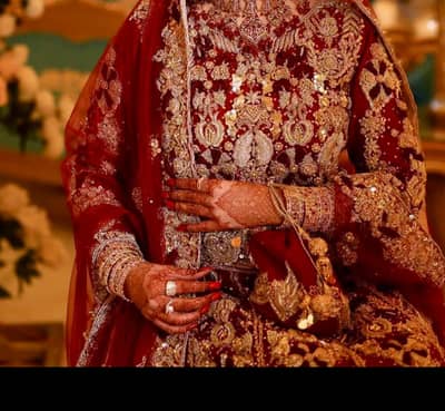 Beautiful Red & Gold Heavy Bridal Dress / Lehenga – Wedding Wear