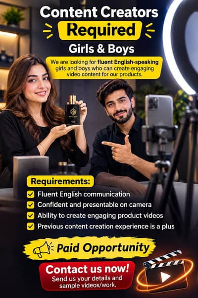 Content Creators Required – Girls & Boys