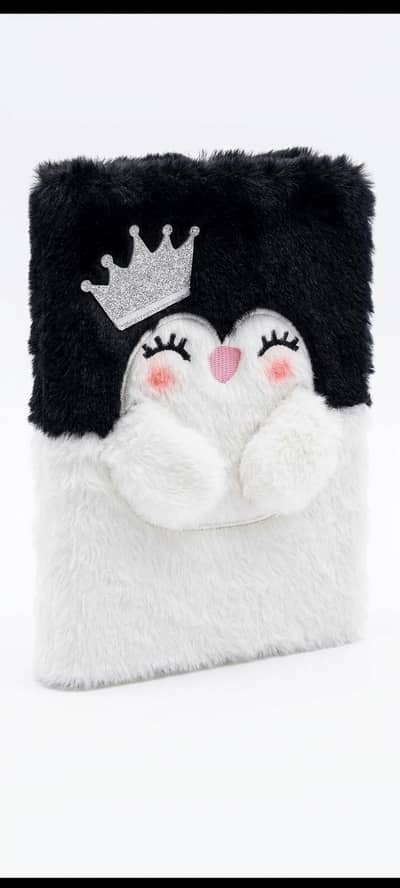 Cute Fluffy Penguin Crown Notebook